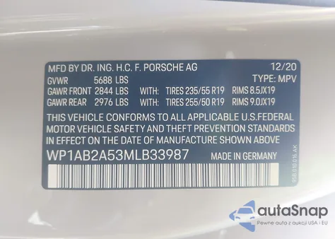 2021 Porsche Macan S from USA, damaged, VIN WP1AB2A53MLB33987